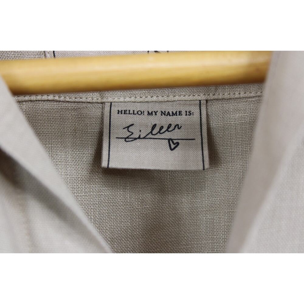 Frank & Eileen "Eileen" Sand Beige 100% Linen Button Up Shirt Women’s Small - Picture 7 of 8